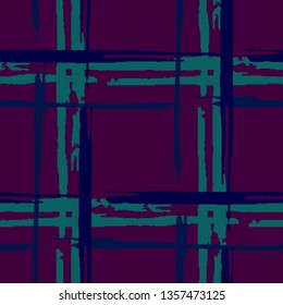 Tartan. Grunge Stripes. Abstract Texture with Horizontal and Vertical Brush Strokes. Scribbled Grunge Rapport for Chintz, Curtain, Paper. Scottish Motiff. Vector Texture.