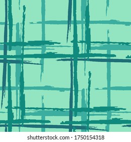 Tartan. Grunge Stripes. Abstract Texture with Horizontal and Vertical Brush Strokes. Scribbled Grunge Rapport for Wallpaper, Fabric, Print. Scottish Ornament. Vector Texture.