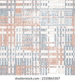 Tartan. Leichte nahtlose Grunge Streifen. Abstrakte Textur mit horizontalen und vertikalen trockenen Pinselstrichen. Scribbled Grunge Motif für Baumwolle, Print, Calico. Schottisches Ornament. Vektorgrafik.