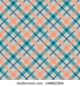 Tartan multicolor seamless vector pattern. Flannel fabric texture. Checkered textile background