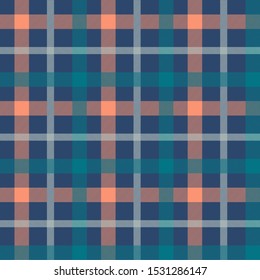 Tartan multicolor seamless vector pattern. Flannel fabric texture. Checkered textile background