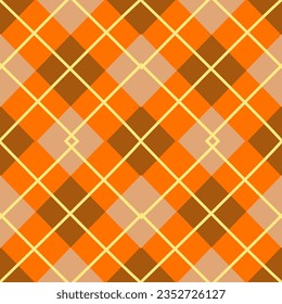 Tartan orange and brown design autumn for wallpaper, fabric, clothing,backdrop,texture, wrapping paper, notebook cover ,curtain,pillow case and stationary.