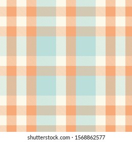 Tartan orange and cyan seamless pattern.Texture for plaid, tablecloths, clothes, shirts, dresses, paper, bedding, blankets, quilts and other textile products. Vector illustration EPS 10