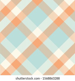 Tartan orange and cyan seamless pattern.Texture for plaid, tablecloths, clothes, shirts, dresses, paper, bedding, blankets, quilts and other textile products. Vector illustration EPS 10