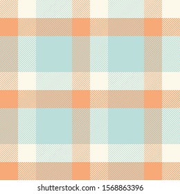 Tartan orange and cyan seamless pattern.Texture for plaid, tablecloths, clothes, shirts, dresses, paper, bedding, blankets, quilts and other textile products. Vector illustration EPS 10