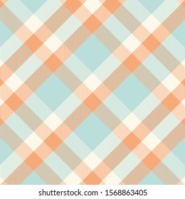 Tartan orange and cyan seamless pattern.Texture for plaid, tablecloths, clothes, shirts, dresses, paper, bedding, blankets, quilts and other textile products. Vector illustration EPS 10