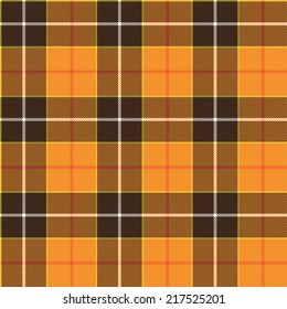 Tartan orange pattern. Seamless background in warm autumn color.