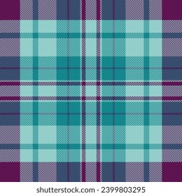 Tartan pattern background of check textile vector with a fabric seamless texture plaid in light and cyan colors.