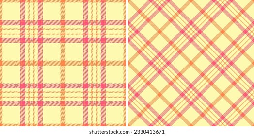 El fondo de patrón de tartán de tela textil sin fisuras con un vector de textura transparente conjunto en colores favoritos.