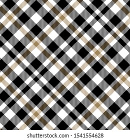 Tartan  Pattern in Black and Brown. Texture for plaid, tablecloths, clothes, shirts, dresses, paper, bedding, blankets, quilts and other textile products. Vector illustration EPS 10