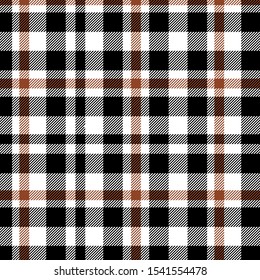 Tartan  Pattern in Black and Orange. Texture for plaid, tablecloths, clothes, shirts, dresses, paper, bedding, blankets, quilts and other textile products. Vector illustration EPS 10