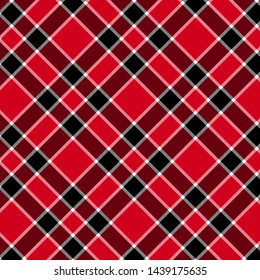 Tartan Pattern in Black and Red. Texture for plaid, tablecloths, clothes, shirts, dresses, paper, bedding, blankets, quilts and other textile products. Vector illustration EPS 10