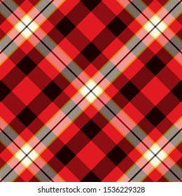 Tartan Pattern in Black and Red. Texture for plaid, tablecloths, clothes, shirts, dresses, paper, bedding, blankets, quilts and other textile products. Vector illustration EPS 10