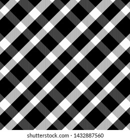 Tartan Pattern in Black White . Texture for plaid, tablecloths, clothes, shirts, dresses, paper, bedding, blankets, quilts and other textile products. Vector illustration EPS 10