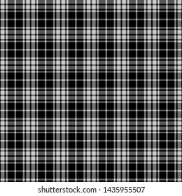 Tartan Pattern in Black White . Texture for plaid, tablecloths, clothes, shirts, dresses, paper, bedding, blankets, quilts and other textile products. Vector illustration EPS 10