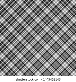 Tartan Pattern in Black and White . Texture for plaid, tablecloths, clothes, shirts, dresses, paper, bedding, blankets, quilts and other textile products. Vector illustration EPS 10