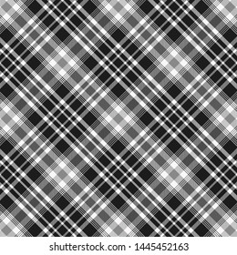 Tartan Pattern in Black and White . Texture for plaid, tablecloths, clothes, shirts, dresses, paper, bedding, blankets, quilts and other textile products. Vector illustration EPS 10