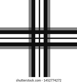 Tartan Pattern in Black and White . Texture for plaid, tablecloths, clothes, shirts, dresses, paper, bedding, blankets, quilts and other textile products. Vector illustration EPS 10
