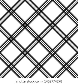 Tartan Pattern in Black and White . Texture for plaid, tablecloths, clothes, shirts, dresses, paper, bedding, blankets, quilts and other textile products. Vector illustration EPS 10