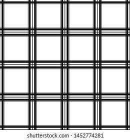 Tartan Pattern in Black and White . Texture for plaid, tablecloths, clothes, shirts, dresses, paper, bedding, blankets, quilts and other textile products. Vector illustration EPS 10