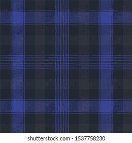 Tartan Pattern in Blue and Black. Texture for plaid, tablecloths, clothes, shirts, dresses, paper, bedding, blankets, quilts and other textile products. Vector illustration EPS 10