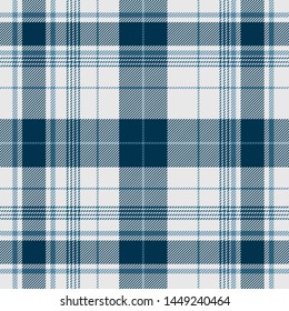 Tartan Pattern in Blue and White . Texture for plaid, tablecloths, clothes, shirts, dresses, paper, bedding, blankets, quilts and other textile products. Vector illustration EPS 10