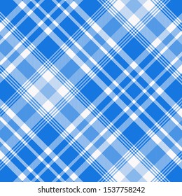 Tartan Pattern in Blue and White. Texture for plaid, tablecloths, clothes, shirts, dresses, paper, bedding, blankets, quilts and other textile products. Vector illustration EPS 10