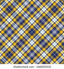 Tartan Pattern in Blue and Yellow. Texture for plaid, tablecloths, clothes, shirts, dresses, paper, bedding, blankets, quilts and other textile products. Vector illustration EPS 10