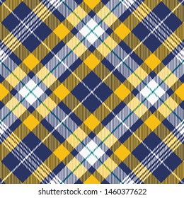 Tartan Pattern in Blue and Yellow . Texture for plaid, tablecloths, clothes, shirts, dresses, paper, bedding, blankets, quilts and other textile products. Vector illustration EPS 10