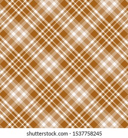 Tartan Pattern in Brown and White. Texture for plaid, tablecloths, clothes, shirts, dresses, paper, bedding, blankets, quilts and other textile products. Vector illustration EPS 10