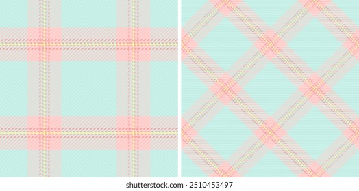 Verificação de padrão de tartan de tecido sem costura xadrez com um vetor de textura de fundo têxtil. Definido em cores neon para tendências de moda masculina.