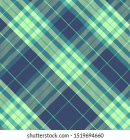 Tartan Pattern in Dark Blue and Green . Texture for plaid, tablecloths, clothes, shirts, dresses, paper, bedding, blankets, quilts and other textile products. Vector illustration EPS 10