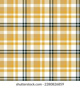 Tartan Pattern Design Texture Is Made With Alternating Bands of Orange Black And White Color Pre Dyed Threads Woven as Both Warp and Weft at Right Angles to Each Other.