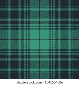 Tartan  Pattern in Green and Black. Texture for plaid, tablecloths, clothes, shirts, dresses, paper, bedding, blankets, quilts and other textile products. Vector illustration EPS 10