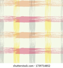Tartan Pattern in Green and Orange. Tartan plaid pattern in purple, green, and white for flannel shirt or other modern fashion clothing design.