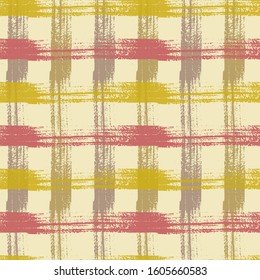 Tartan Pattern in Green and Orange. Two Color Gingham Design.