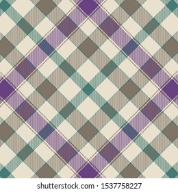 Tartan Pattern in Green, Violet and Grey. Texture for plaid, tablecloths, clothes, shirts, dresses, paper, bedding, blankets, quilts and other textile products. Vector illustration EPS 10