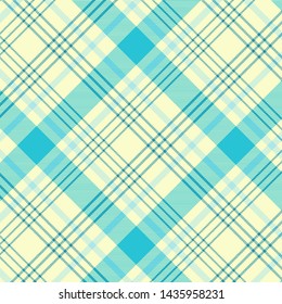 Tartan Pattern in Light Yellow and Cyan  . Texture for plaid, tablecloths, clothes, shirts, dresses, paper, bedding, blankets, quilts and other textile products. Vector illustration EPS 10