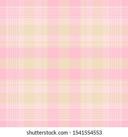 Tartan  Pattern in Pink and Yellow. Texture for plaid, tablecloths, clothes, shirts, dresses, paper, bedding, blankets, quilts and other textile products. Vector illustration EPS 10