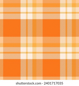 Tartan pattern plaid of background seamless vector with a textile texture check fabric in orange and bright colors.