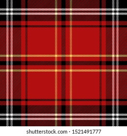 Tartan Pattern in Red and Black. Texture for plaid, tablecloths, clothes, shirts, dresses, paper, bedding, blankets, quilts and other textile products. Vector illustration EPS 10
