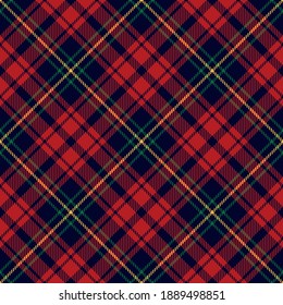 Tartan pattern in red, green, blue, yellow. Seamless multicolored checked textured plaid graphic for winter flannel shirt, blanket, skirt, duvet cover, or other modern Christmas textile design.