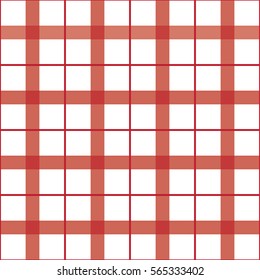 Tartan pattern red stripes on a white background