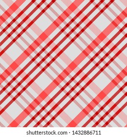Tartan Pattern in Red and White . Texture for plaid, tablecloths, clothes, shirts, dresses, paper, bedding, blankets, quilts and other textile products. Vector illustration EPS 10