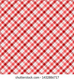 Tartan Pattern in Red and White . Texture for plaid, tablecloths, clothes, shirts, dresses, paper, bedding, blankets, quilts and other textile products. Vector illustration EPS 10
