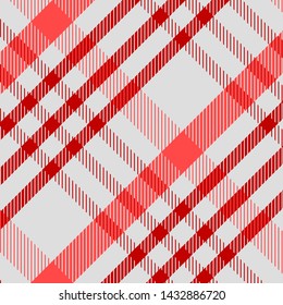 Tartan Pattern in Red and White . Texture for plaid, tablecloths, clothes, shirts, dresses, paper, bedding, blankets, quilts and other textile products. Vector illustration EPS 10