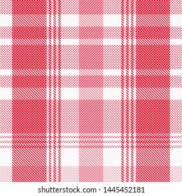 Tartan Pattern in Red and White . Texture for plaid, tablecloths, clothes, shirts, dresses, paper, bedding, blankets, quilts and other textile products. Vector illustration EPS 10