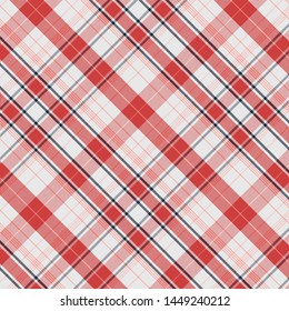 Tartan Pattern in Red and White . Texture for plaid, tablecloths, clothes, shirts, dresses, paper, bedding, blankets, quilts and other textile products. Vector illustration EPS 10