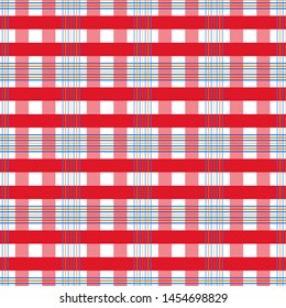 Tartan Pattern in Red and White . Texture for plaid, tablecloths, clothes, shirts, dresses, paper, bedding, blankets, quilts and other textile products. Vector illustration EPS 10