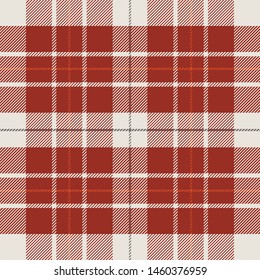 Tartan Pattern in Red and White . Texture for plaid, tablecloths, clothes, shirts, dresses, paper, bedding, blankets, quilts and other textile products. Vector illustration EPS 10